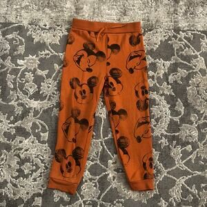 Disney Mickey Mouse Pajama Joggers Kids 5T Orange Sleep Pants Lounge Disney